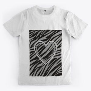 ZEBRA PRINT HEART SHIRT